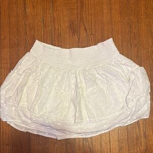 Hollister White Smocked Skirt with built-in shoes